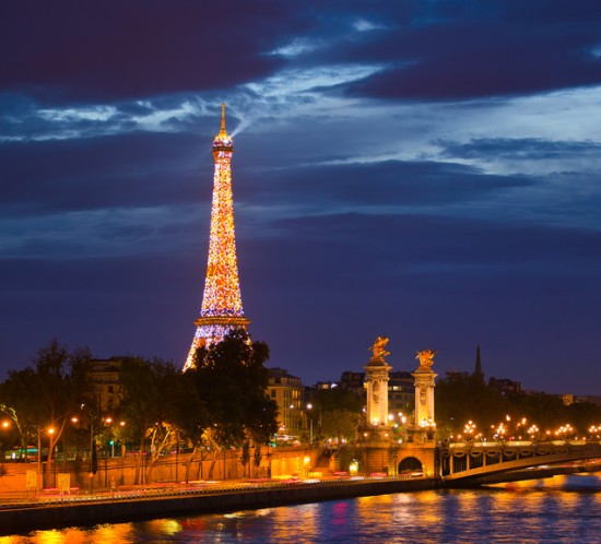 Alexander the Third bridge is popular touristic site in Paris.