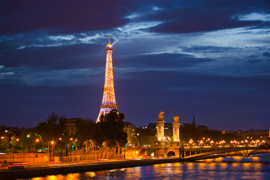 Alexander the Third bridge is popular touristic site in Paris.